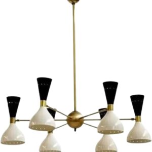 6 Arms 12 Light Beautiful Mid Century Stilnovo Style Modern Brass Sputnik Chandelier Calling Floor Lighting Hotel Decor